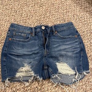 Old Navy Dark Blue Distressed Denim Shorts
